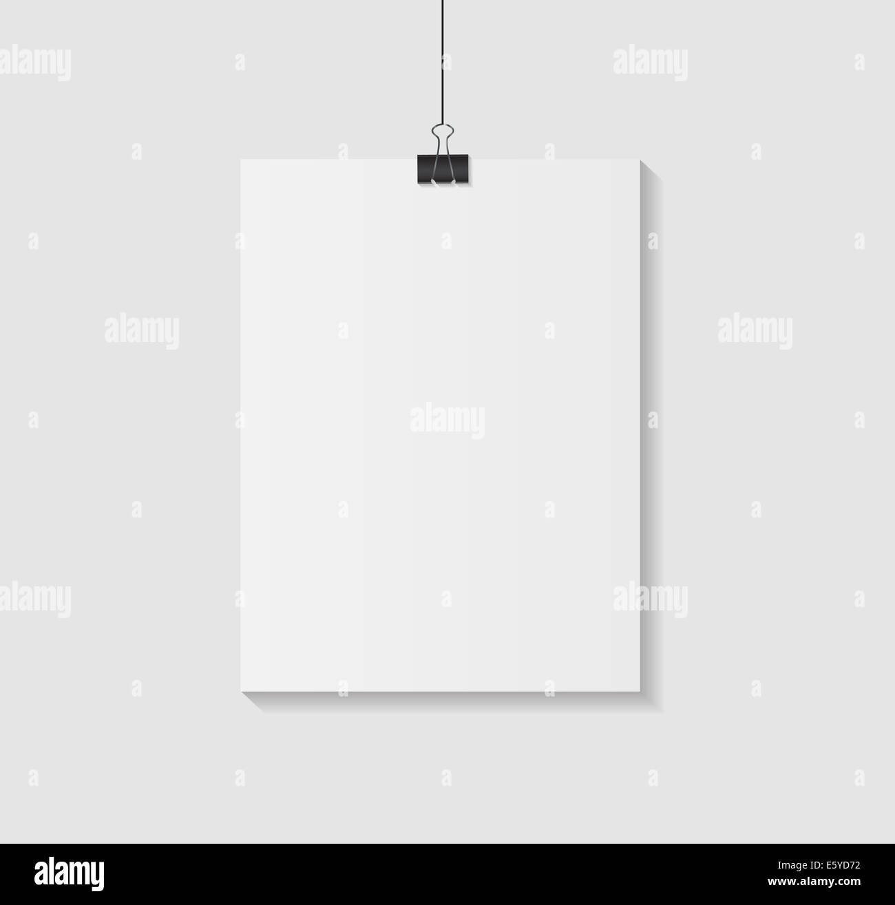 Bianco pagina vuota con Clip illustrazione vettoriale Foto Stock