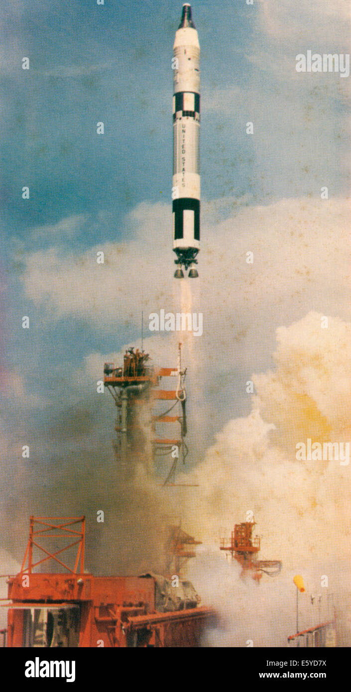 Gemini-Titan veicolo di lancio Lofting Gemini 8 in orbita, Cape Canaveral, in Florida, Stati Uniti d'America, 16 marzo 1966 Foto Stock