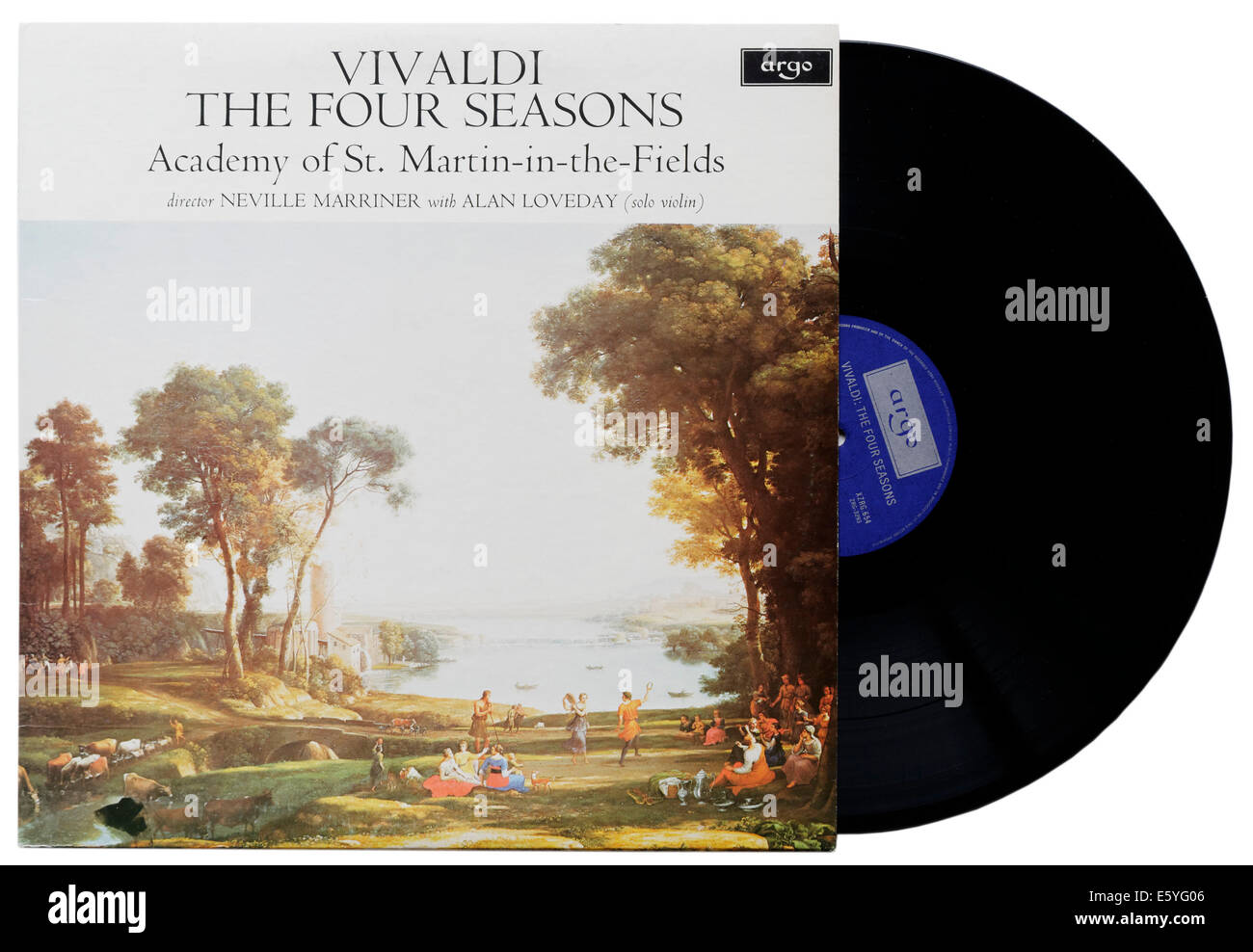 Quattro stagioni Vivaldi su vinile, Sir Neville Marriner conducendo l'Accademia di San Martin nei campi Foto Stock
