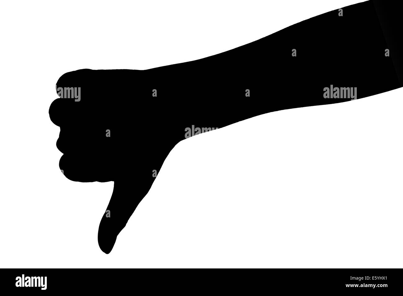 Donne mano il pollice verso il basso segno Foto Stock