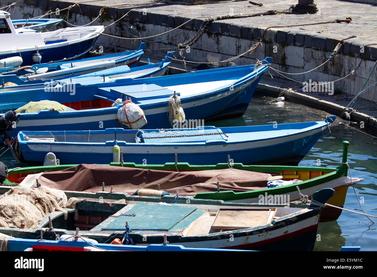 Vista in barche a Siracusa, Italia Foto Stock