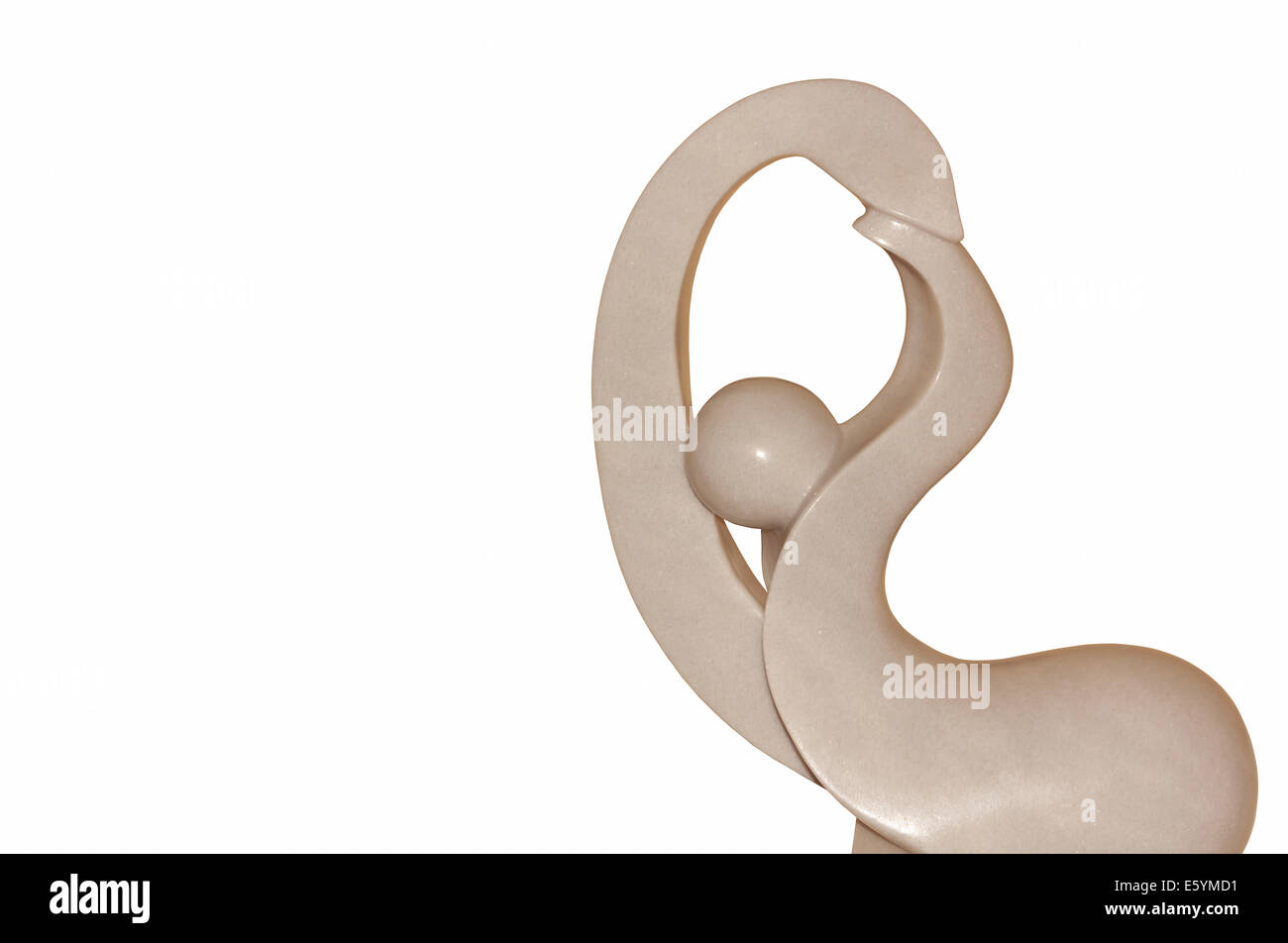 La statua di persone su uno sfondo bianco. Foto Stock