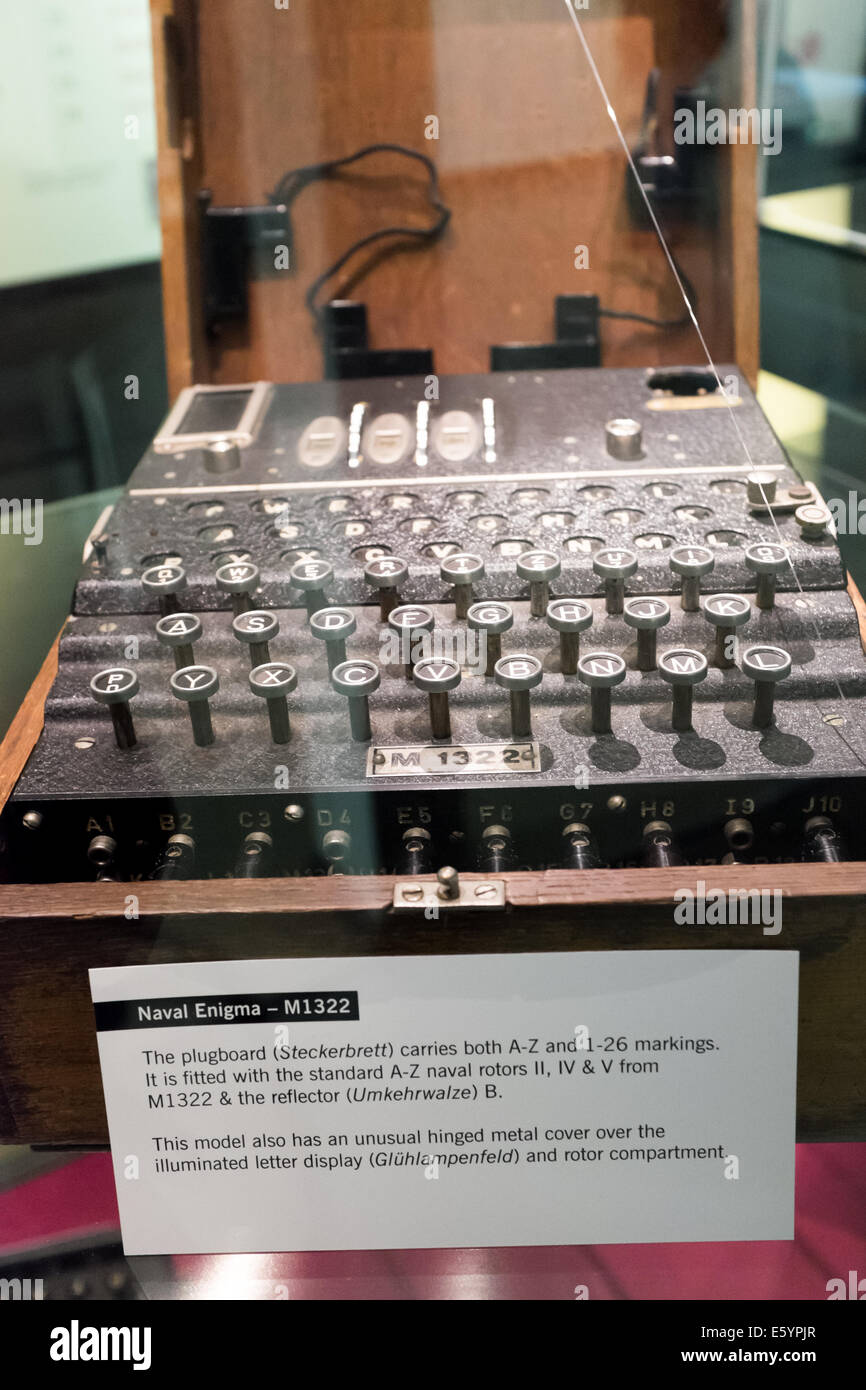 Navale tedesco enigma cipher macchina M-1322 dalla II guerra mondiale Foto Stock