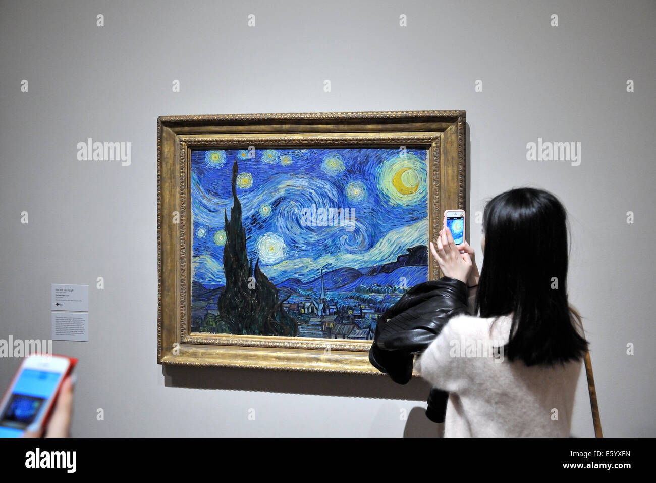 Donna Fotografa Van Gogh "Rimani notte', il Museo di Arte Moderna di Manhattan, New York Foto Stock