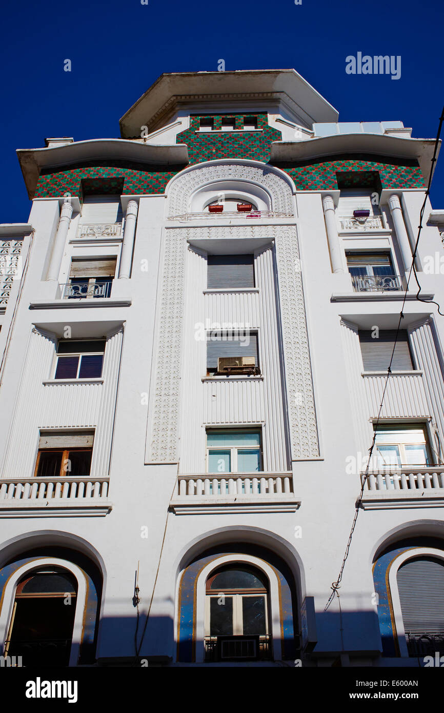 Il Marocco, Casablanca Mohammed V boulevard, edificio Glaoui, Marius Boyer architetto Foto Stock