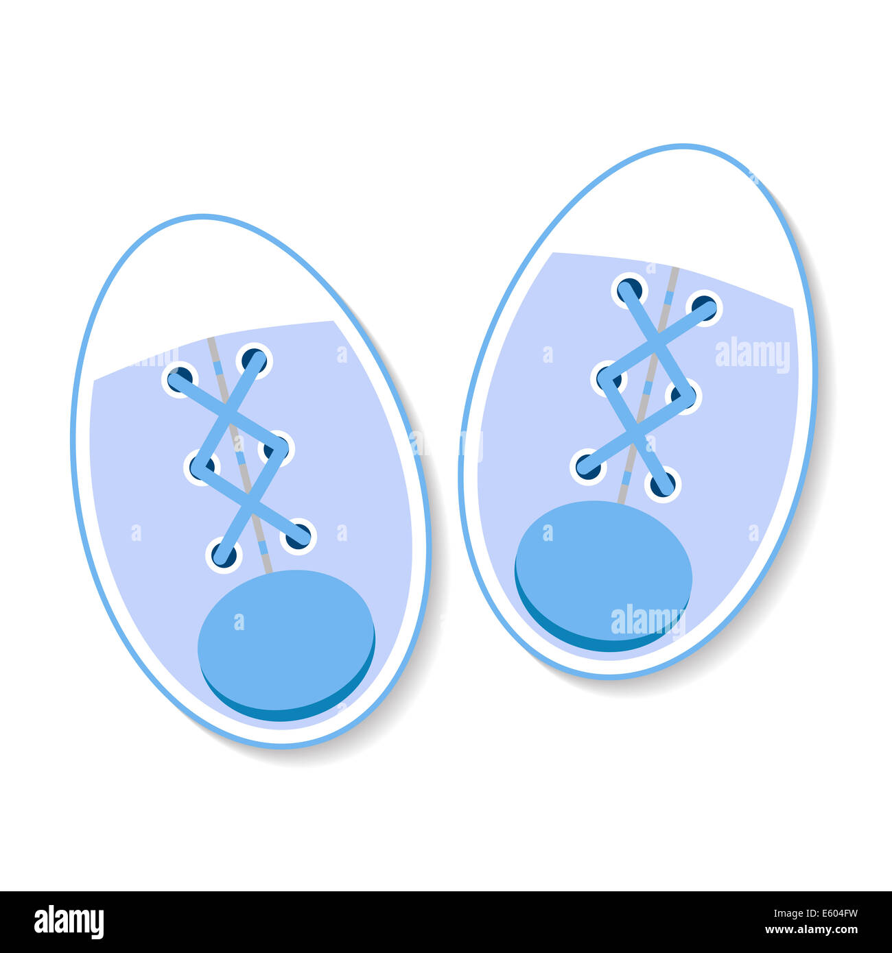 Illustrazione Vettoriale di blu scarpe per bambini per bambino neonato Foto Stock
