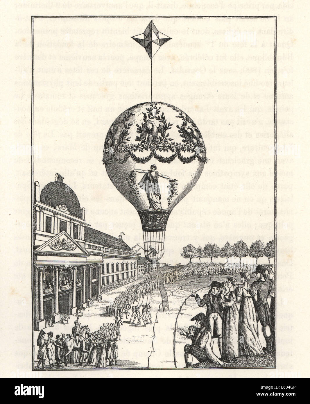 Ascensione di un palloncino dalla femmina balloonist Sophie Blanchard. Foto Stock