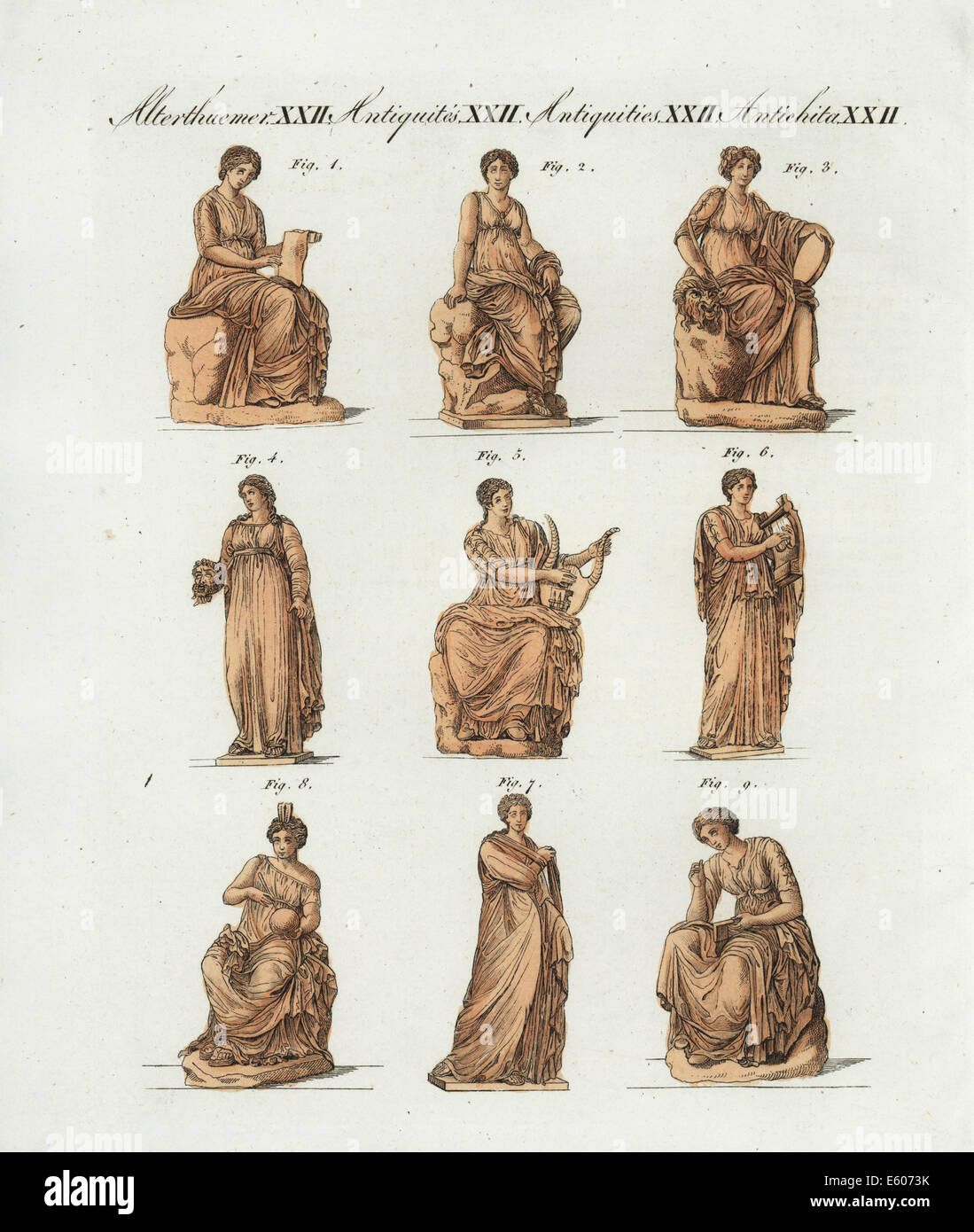 Greco e divinità romane, le Muse. Foto Stock