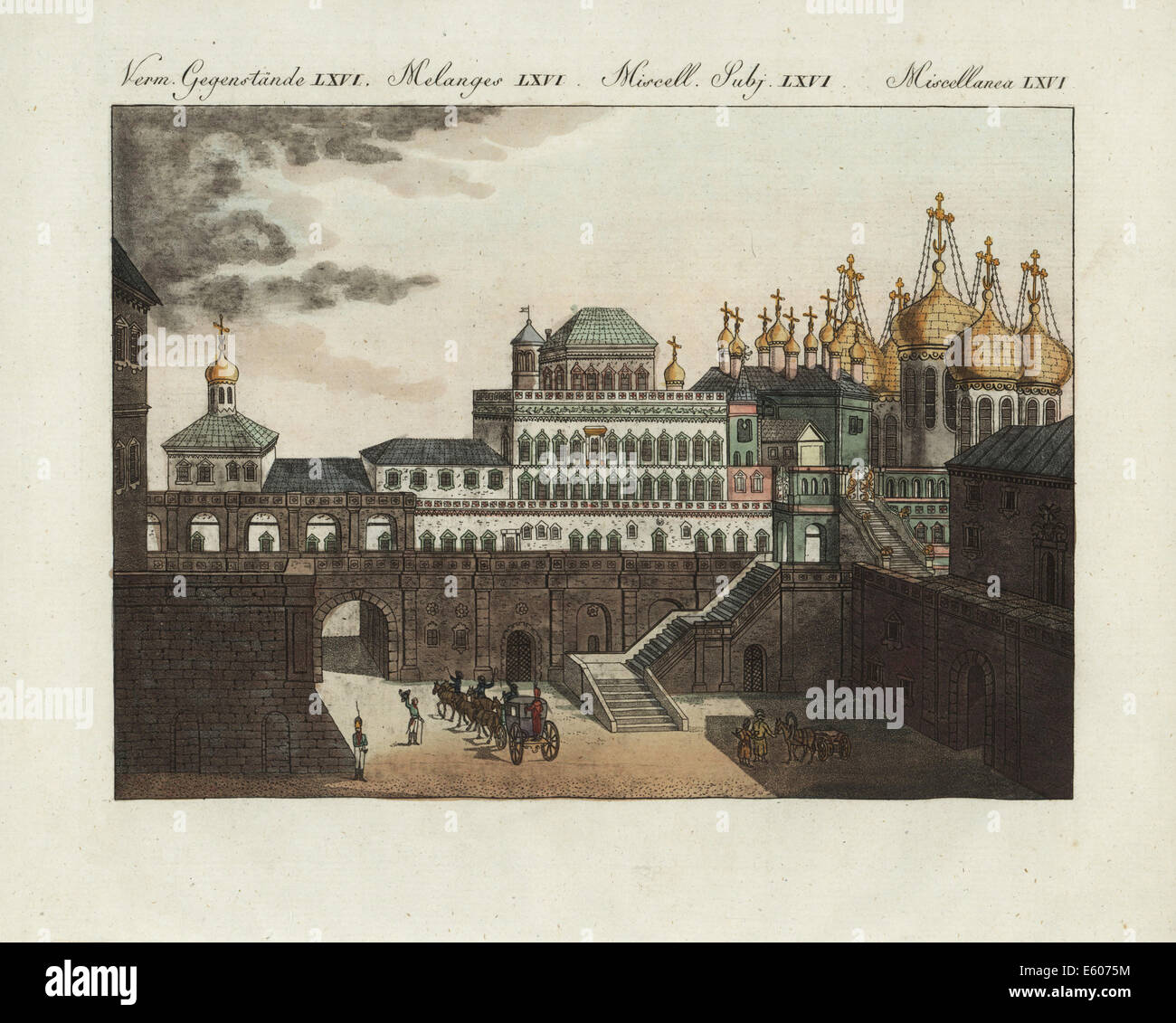 Il Cremlino, il vecchio zar's Palace a Mosca, Russia, 1800. Foto Stock