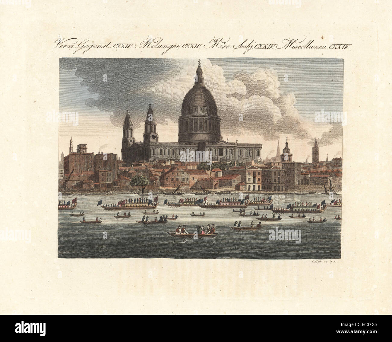 Il sindaco di Londra's Parade galleggiante sul Tamigi e il XVIII secolo. Foto Stock
