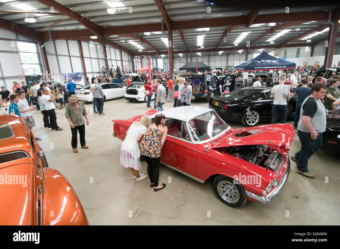 Parcheggio coperto e mostra mostra evento classico pickering visualizza la massa dello Yorkshire del nord Foto Stock