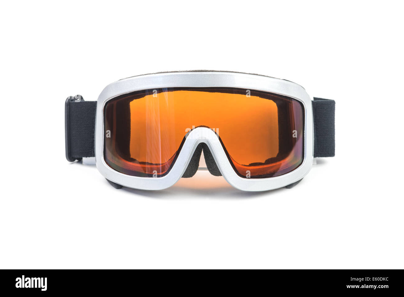 Occhiali da sci isolato su bianco Foto Stock