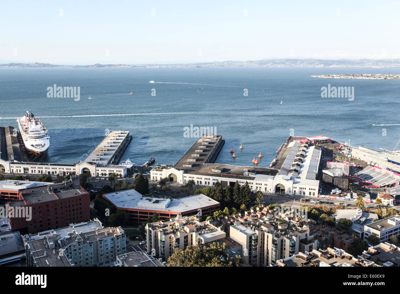 San Francisco harbour CA, Stati Uniti d'America. Vista in elevazione Foto Stock