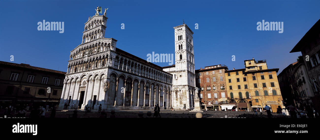 Italie, Toscane, Lucca, Place et eglise San Michele in Foro Foto Stock