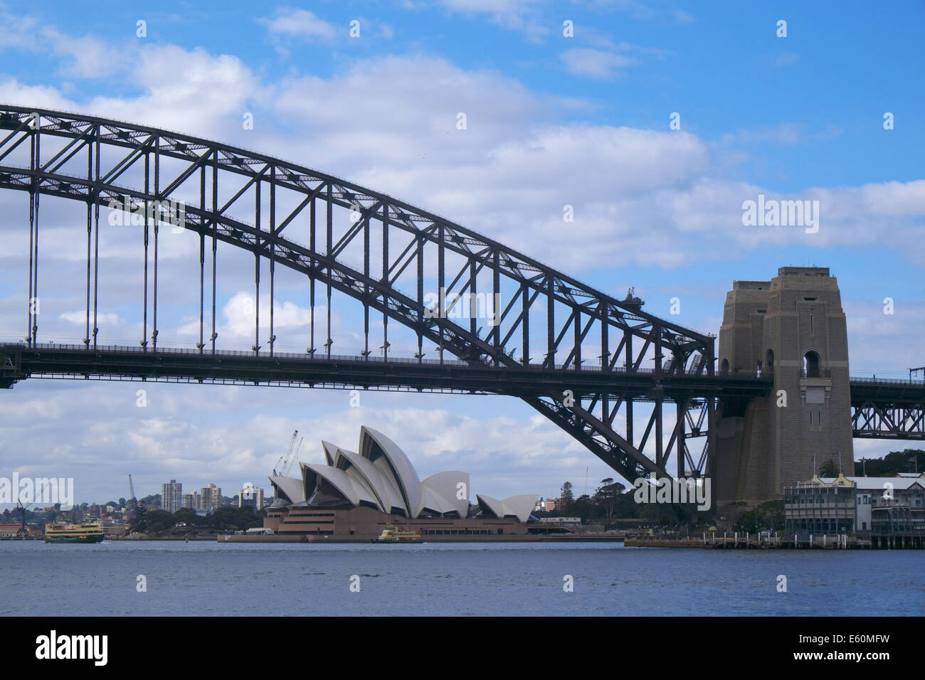 Sydney Harbour Bridge e opera house Foto Stock