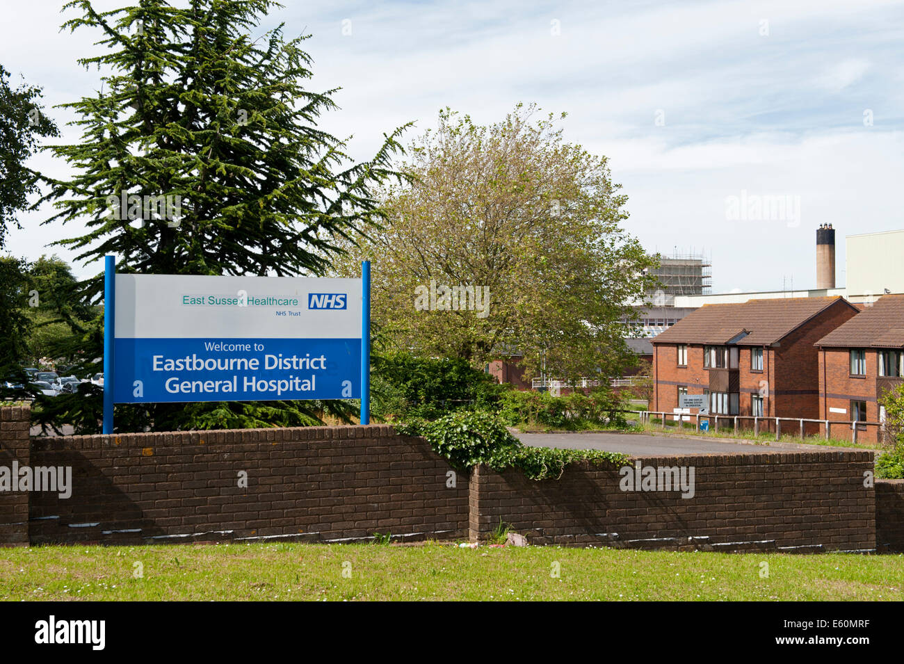 L'ingresso a Eastbourne District General Hospital, REGNO UNITO Foto Stock