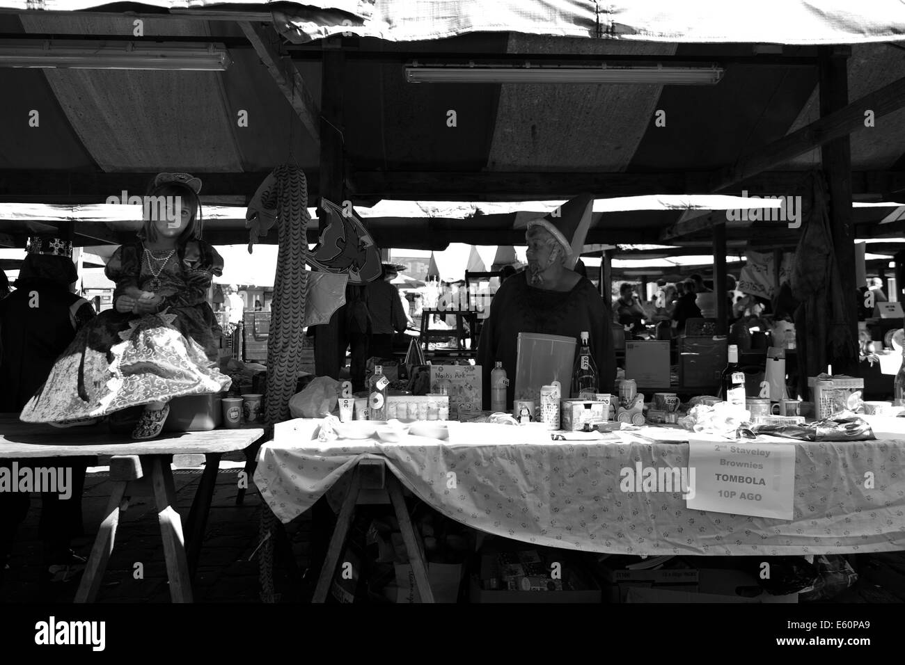 Mercato di Chesterfield, Derbyshire,l'Inghilterra,UK. Foto Stock