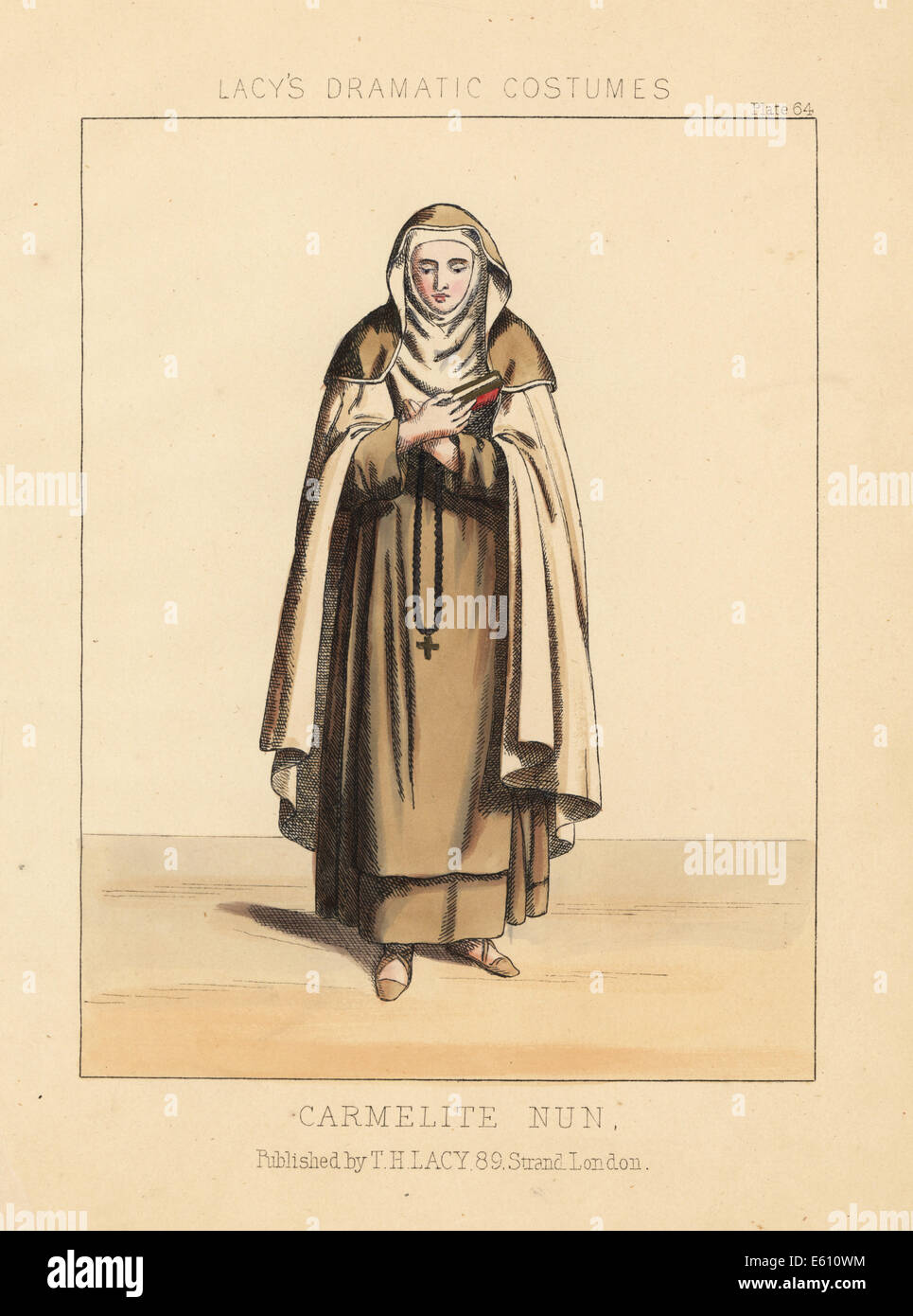 Costume di una monaca carmelitana, xix secolo. Foto Stock