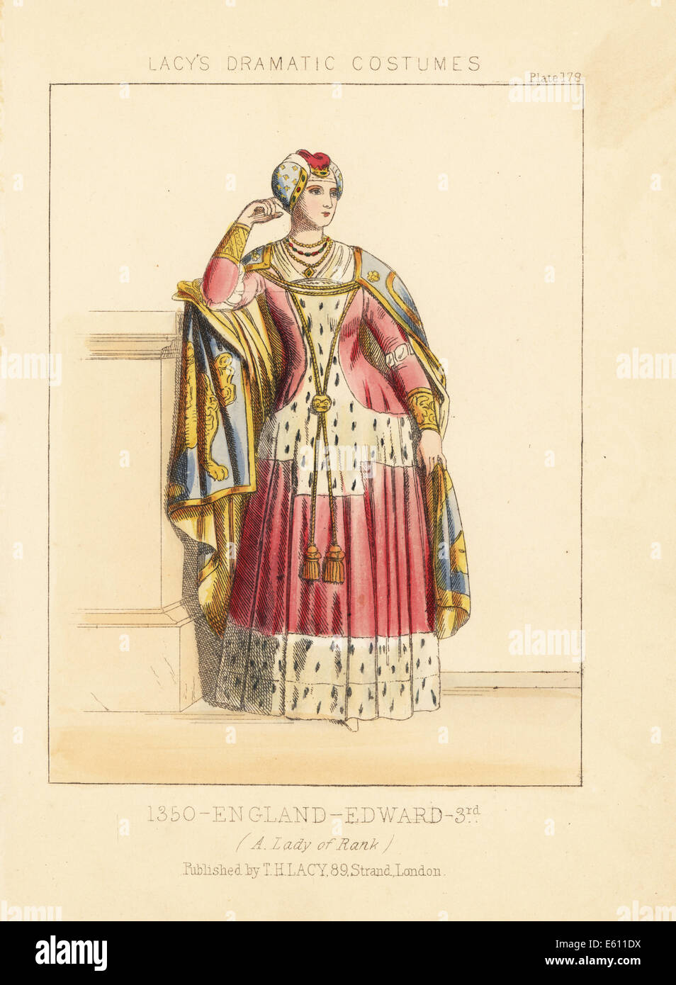 Signora di rango, England, regno di Edoardo III, 1350. Foto Stock