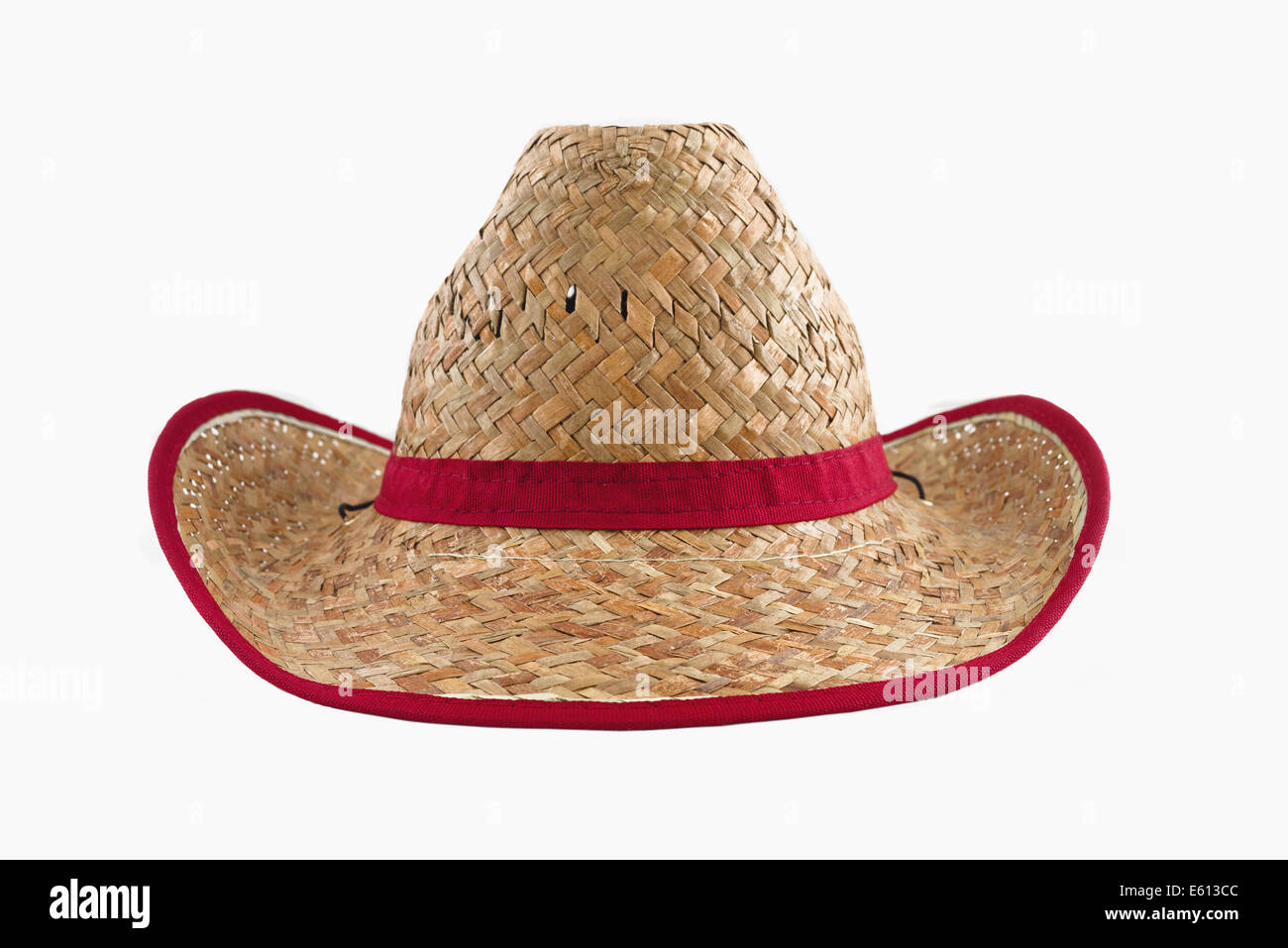 Tradizionale American Cowboy cappello di paglia isolati su sfondo bianco.  Accessorio per agricoltore Foto stock - Alamy