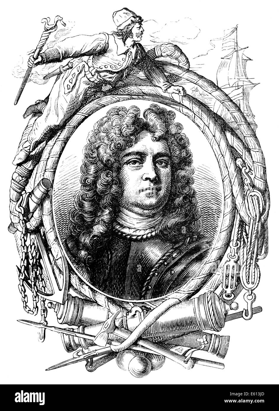 L'ammiraglio della flotta di Sir George Rooke, 1650-1709, un inglese un comandante navale, Foto Stock