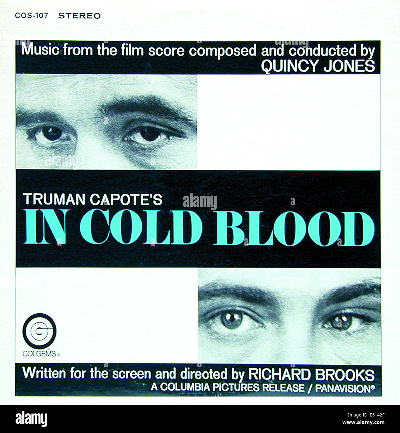 Coperchio della colonna sonora di LP "A SANGUE FREDDO", un film 1967 basato su Truman Capote il libro con lo stesso nome. Foto Stock