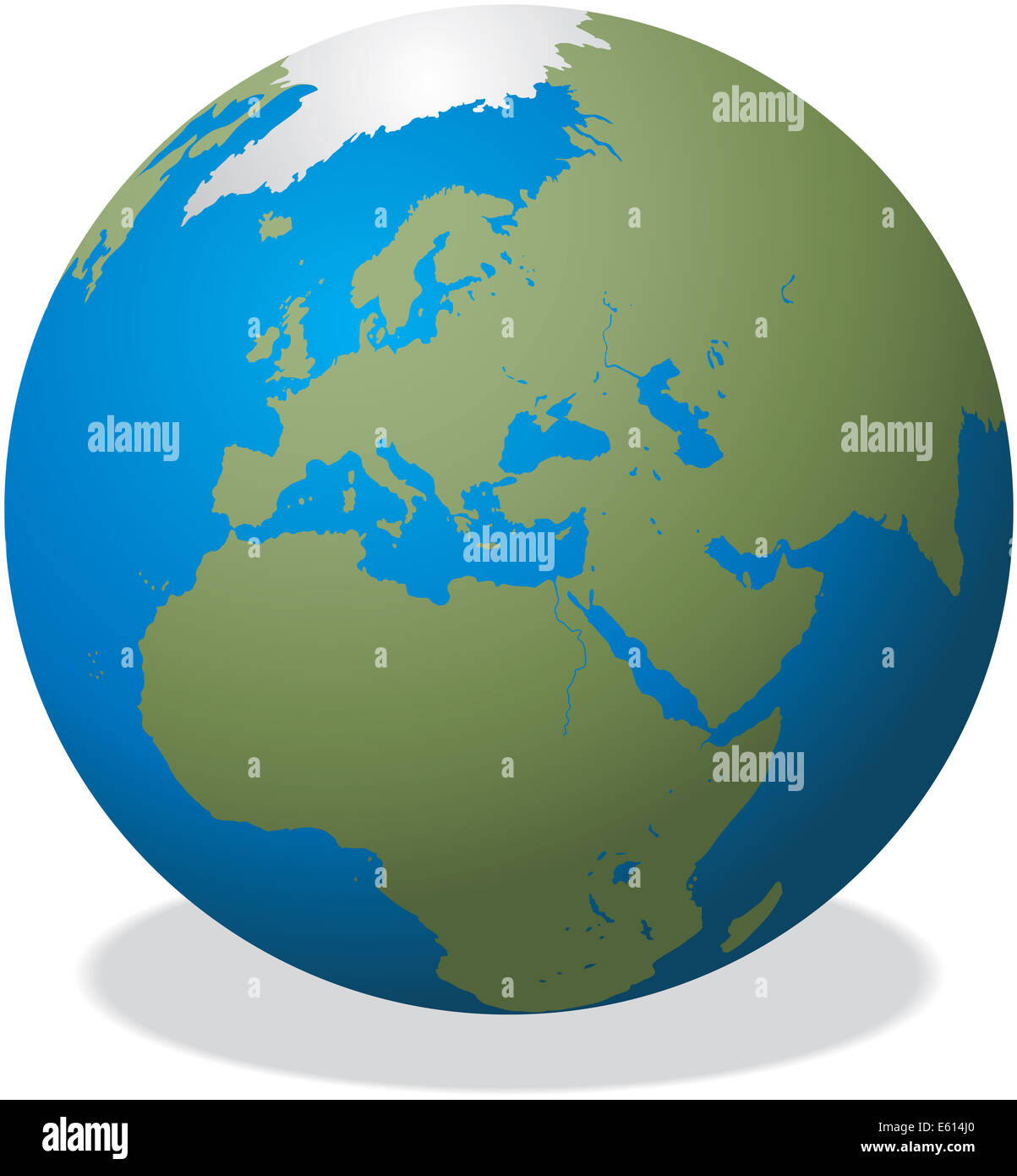 Illustrazione del pianeta terra con ombra Foto Stock