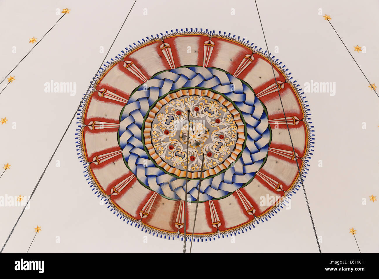 Ornamento in moschea Aziziye in stile rococò, Konya, Anatolia centrale regione, Anatolia, Turchia Foto Stock