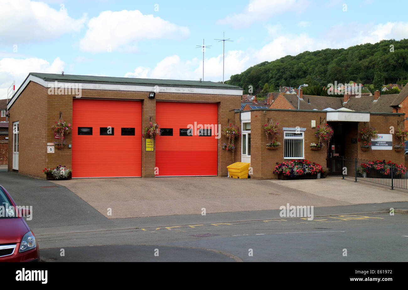 Ledbury stazione dei vigili del fuoco, Herefordshire, England, Regno Unito Foto Stock