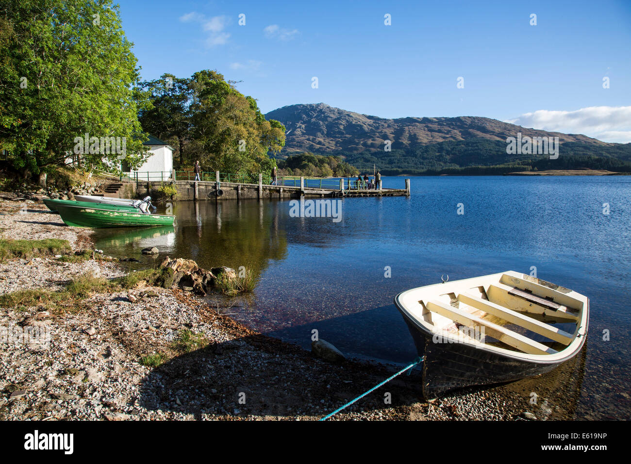 Loch Shiel, Dalelia pier, a Ardnamurchan, Scozia Foto Stock