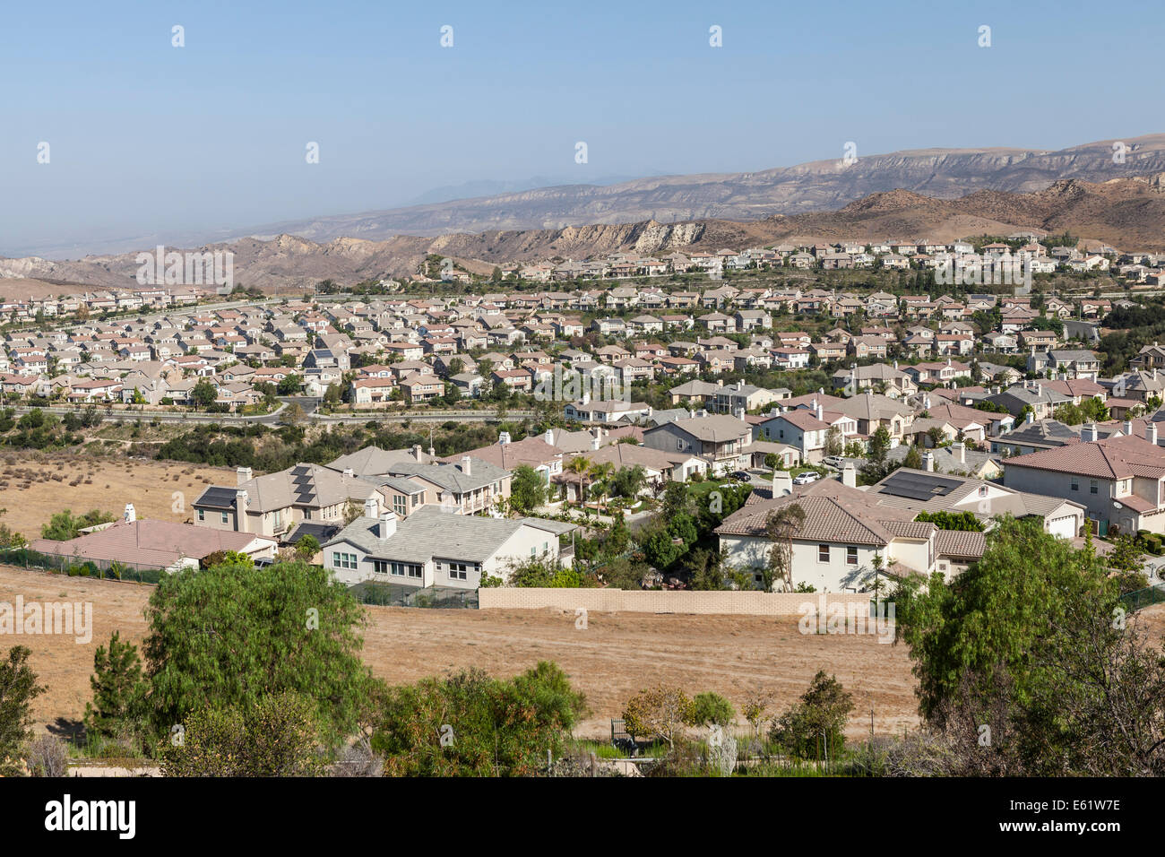Nuove case in Simi Valley, California del sud sobborgo nei pressi di Los Angeles. Foto Stock