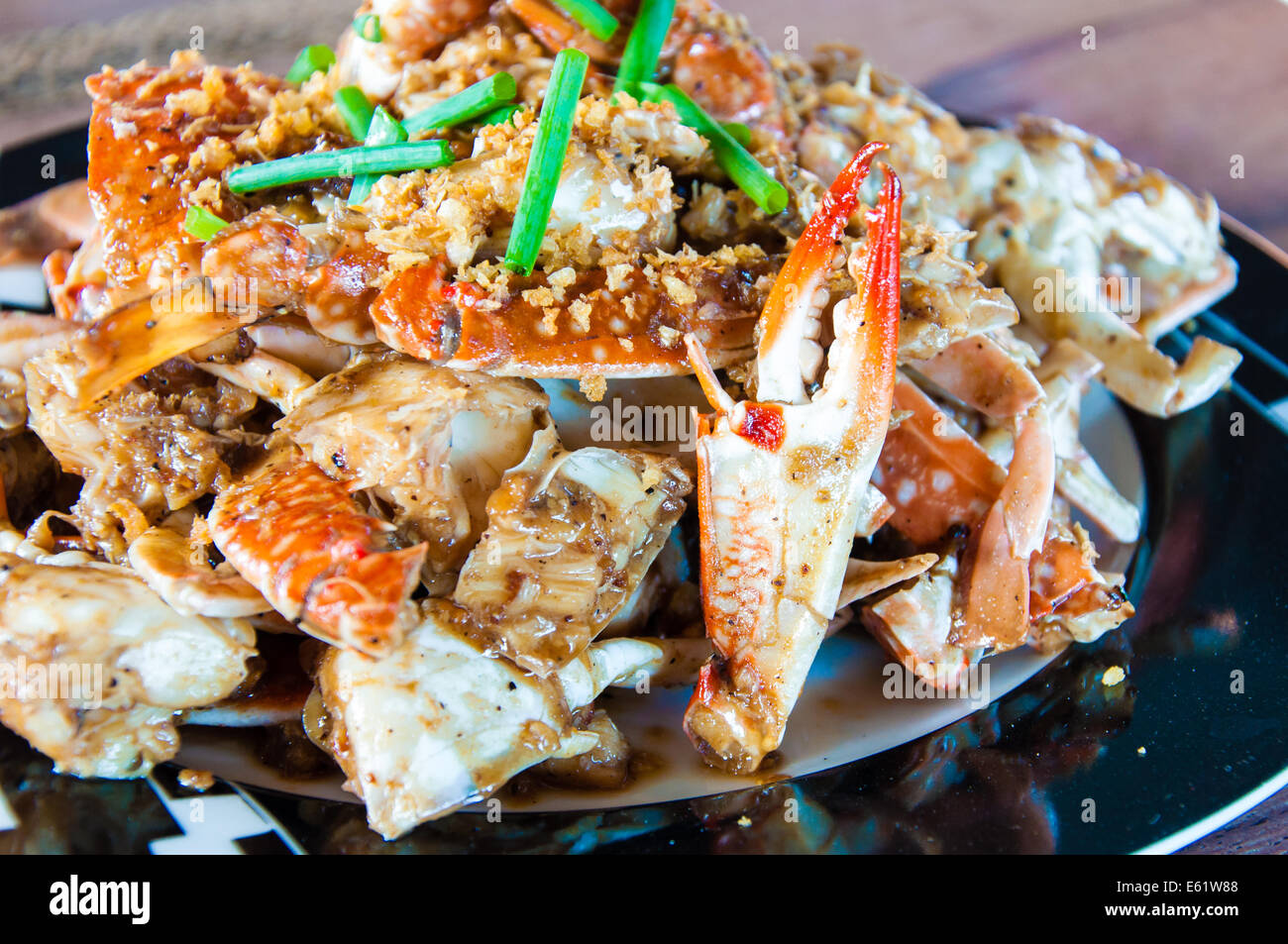 Blue Crab cucinato in stile tradizionale tailandese Foto Stock