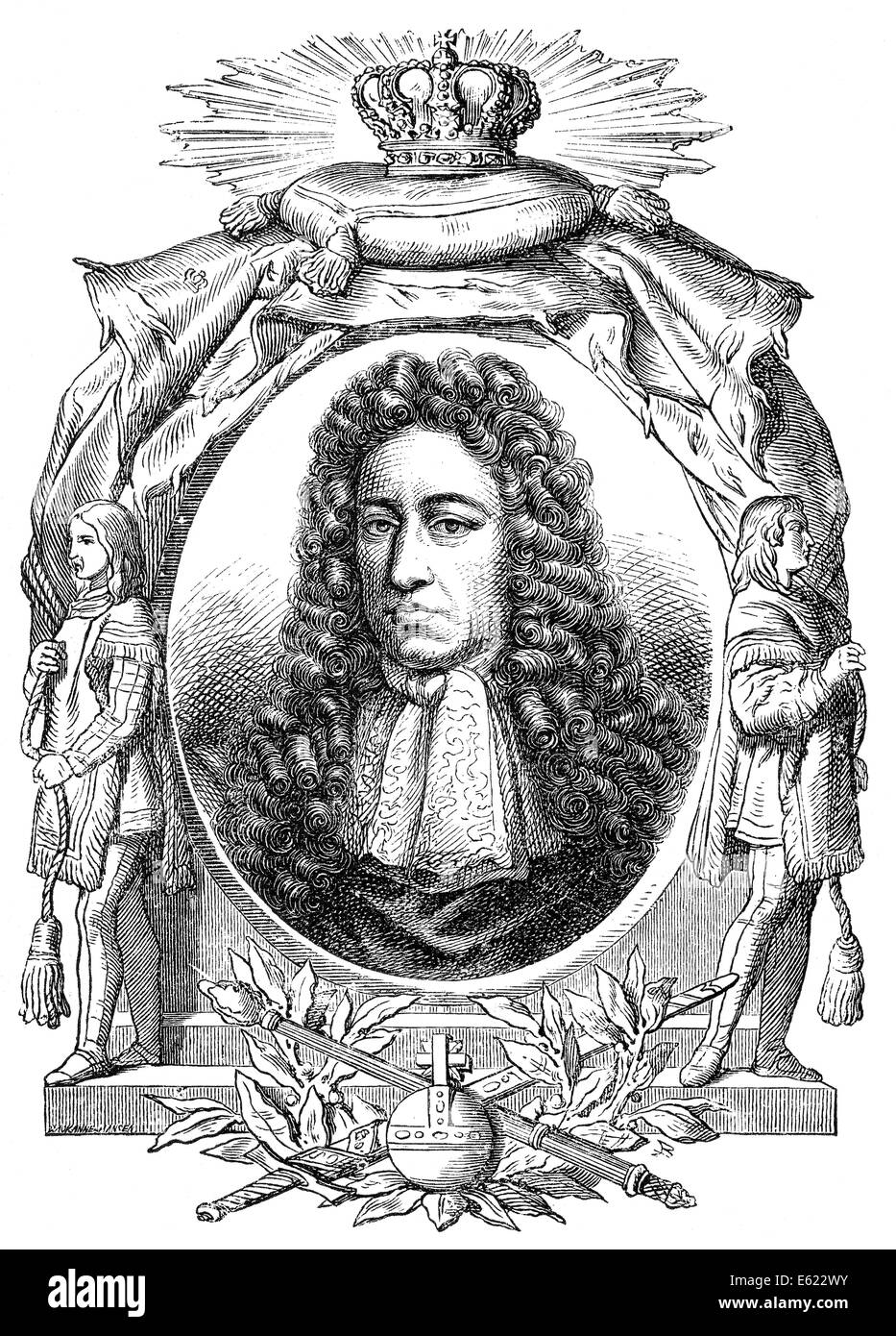 Ritratto di Guglielmo III di Orange o Willem III; 1650 - 1702, principe di Orange della casa di Orange-Nassau, re d'Inghilterra, Foto Stock