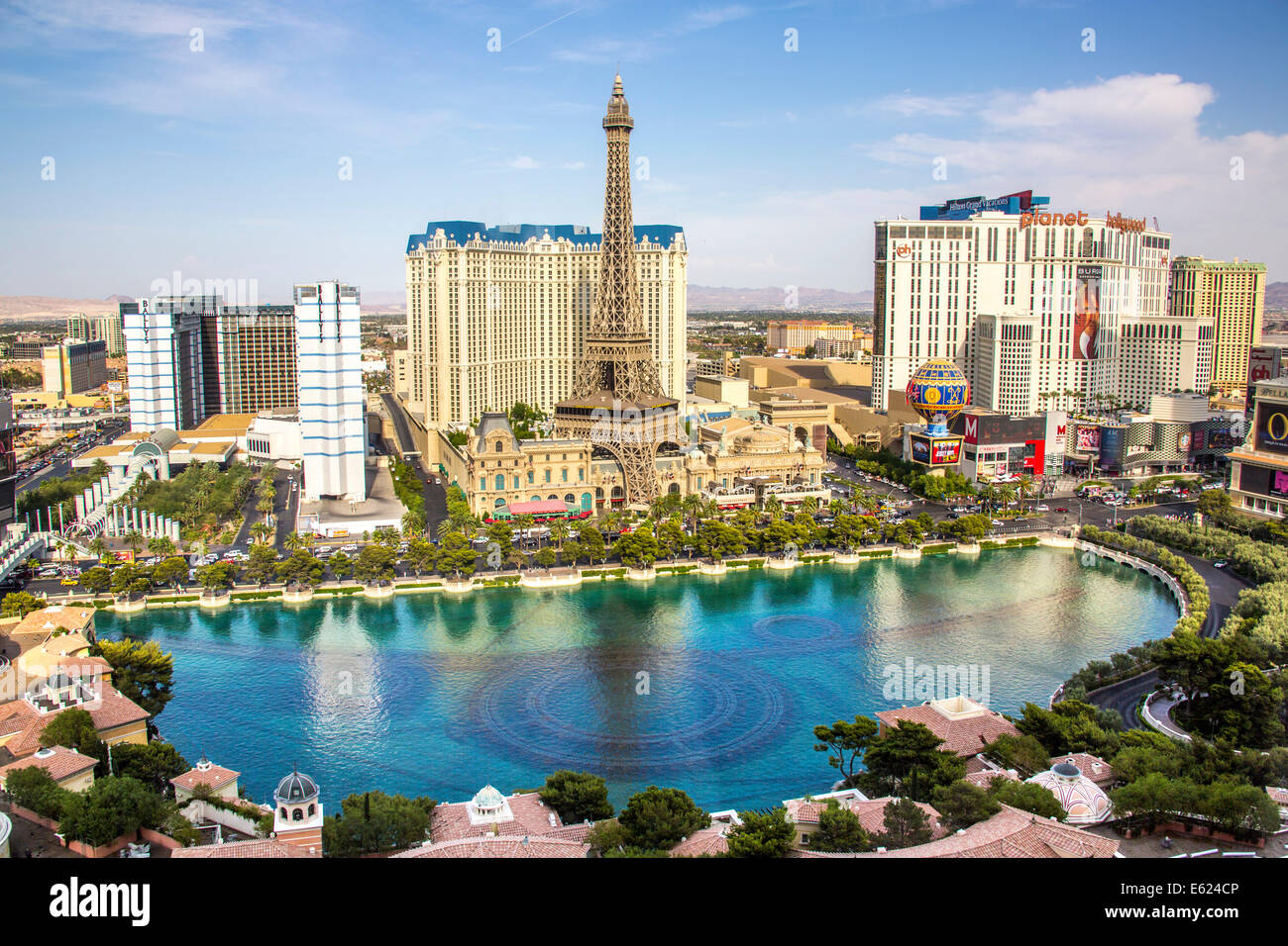 Vista dall'hotel Bellagio, Las Vegas, Nevada, Stati Uniti Foto Stock