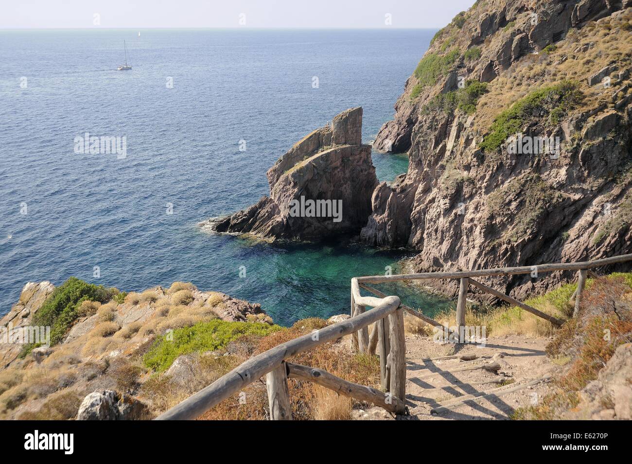 Isola di Capraia (Arcipelago Toscano, Italia), la baia di Zurletto Foto Stock