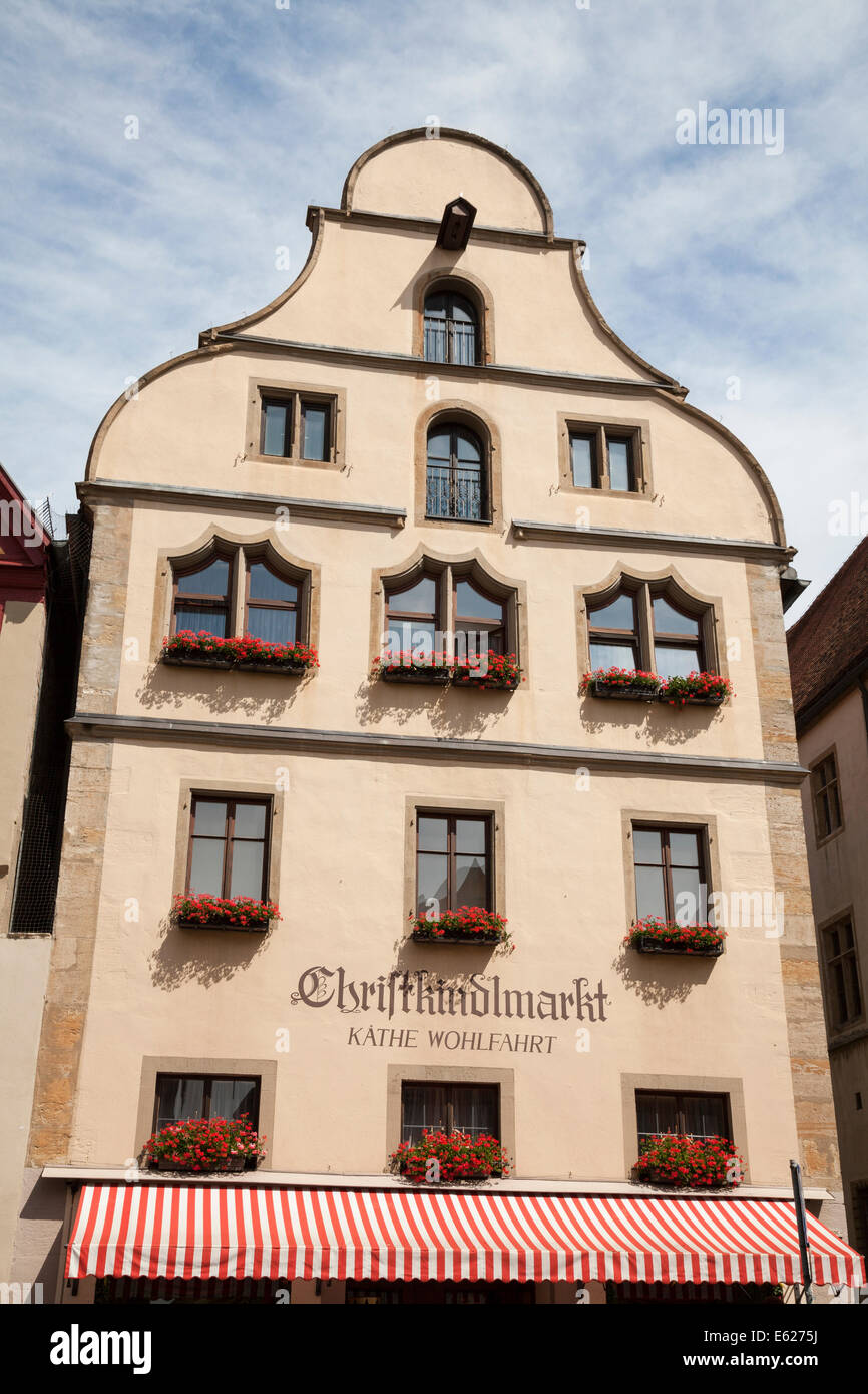 Kaethe G. Wohlfart Christkindlmarkt edificio, Rothenburg ob der Tauber, Franconia, Baviera, Germania, Europa Foto Stock