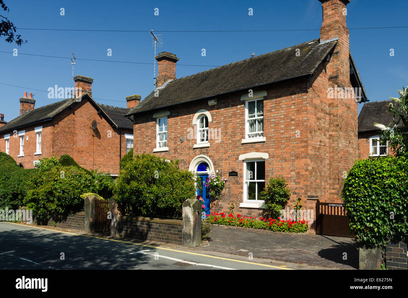 Smart Georgian red-casa di mattoni in Pinfold Street nella storica Staffordshire città mercato di Penkridge Foto Stock