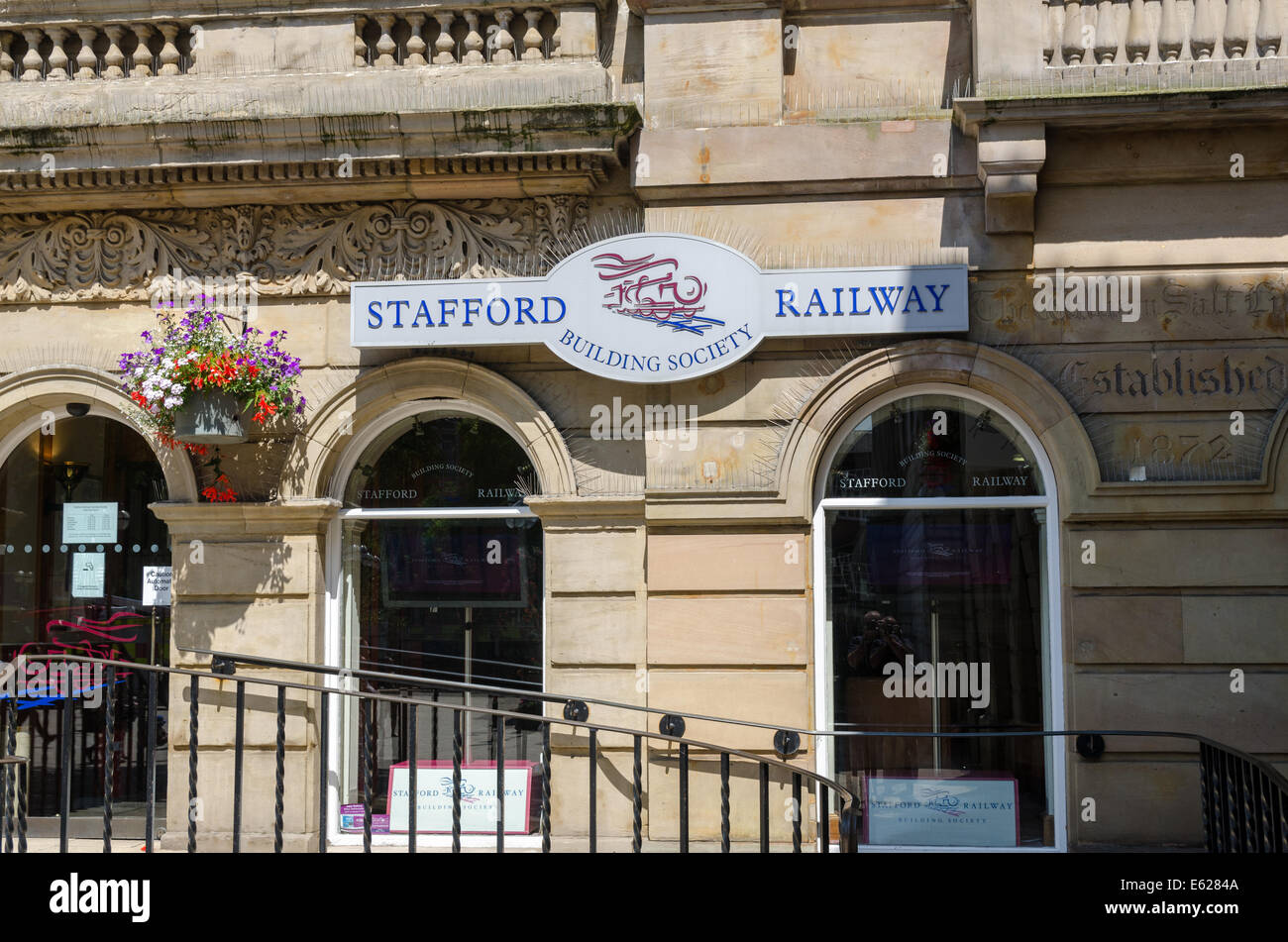 Stafford Railway Building società filiale in Piazza del Mercato, Stafford Foto Stock