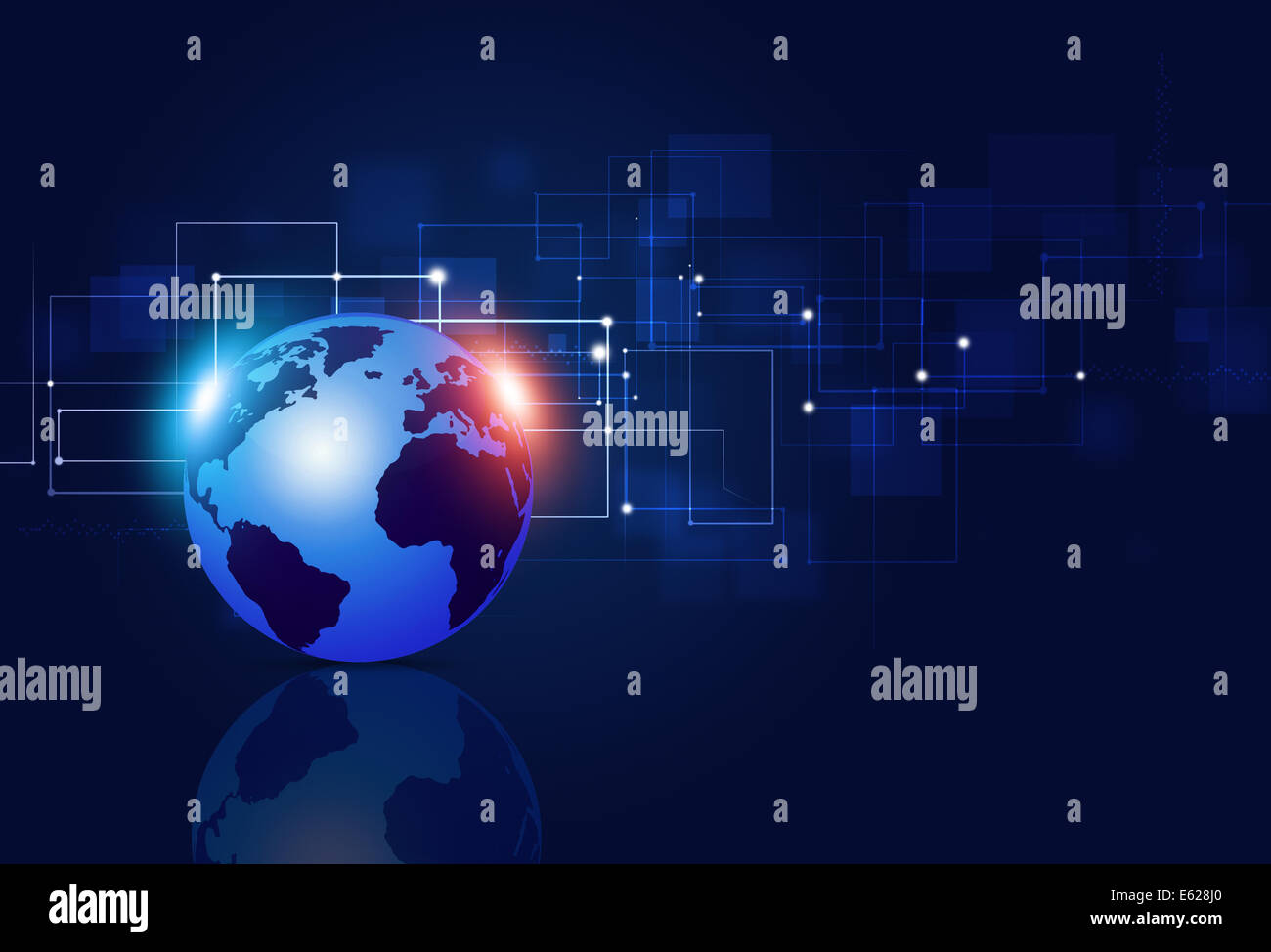 Abstract della tecnologia e business communications sfondo blu Foto Stock