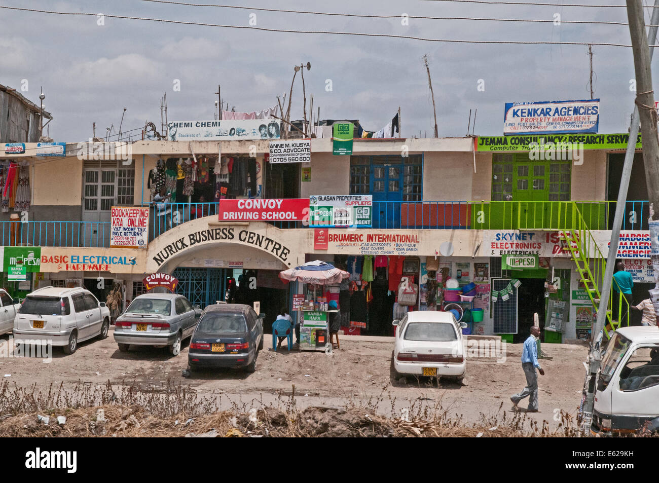 Nurik Centro Business sviluppo moderno a due piani ufficio commerciale il blocco alla Kitengela su Nairobi Namanga road Kenya Africa Foto Stock