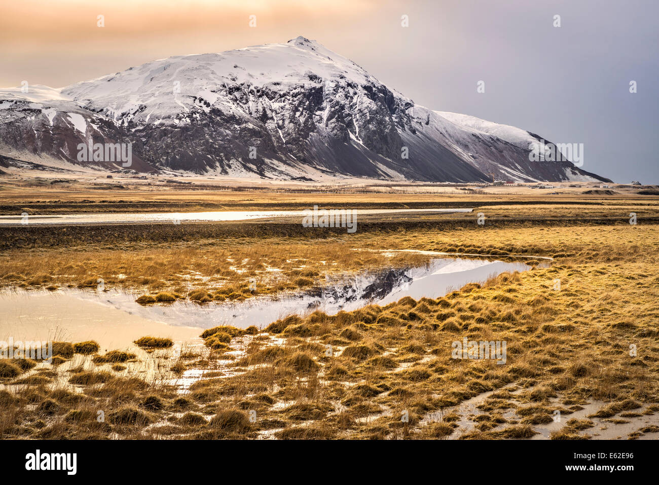 Mt. Hoffel, Hoffellsjokull ghiacciaio, Hornafjordur, Islanda Foto Stock