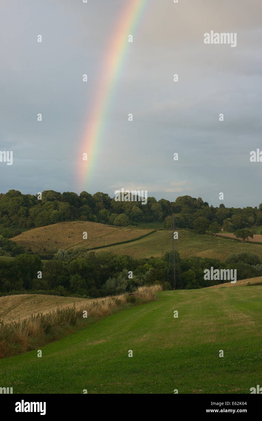 Rainbow in Shropshire lato paese Foto Stock