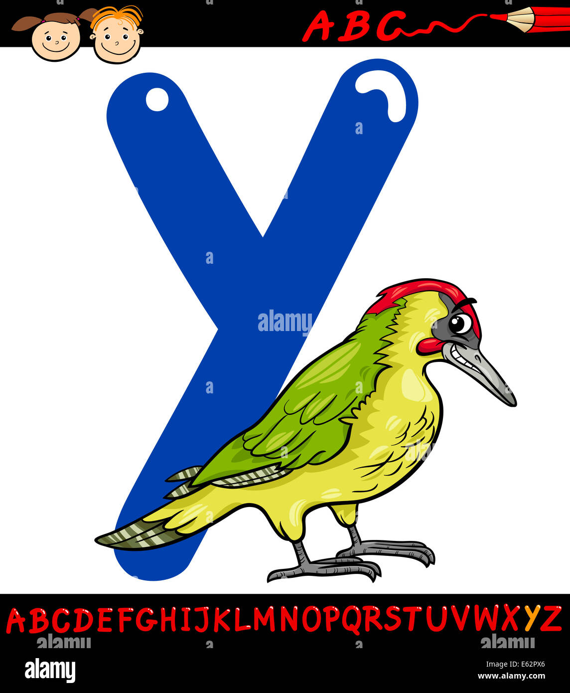 Cartoon Illustrazione Dei Capitali Lettera Y Da Alfabeto Con Yaffle Bird Animale Per Bambini Educazione Foto Stock Alamy