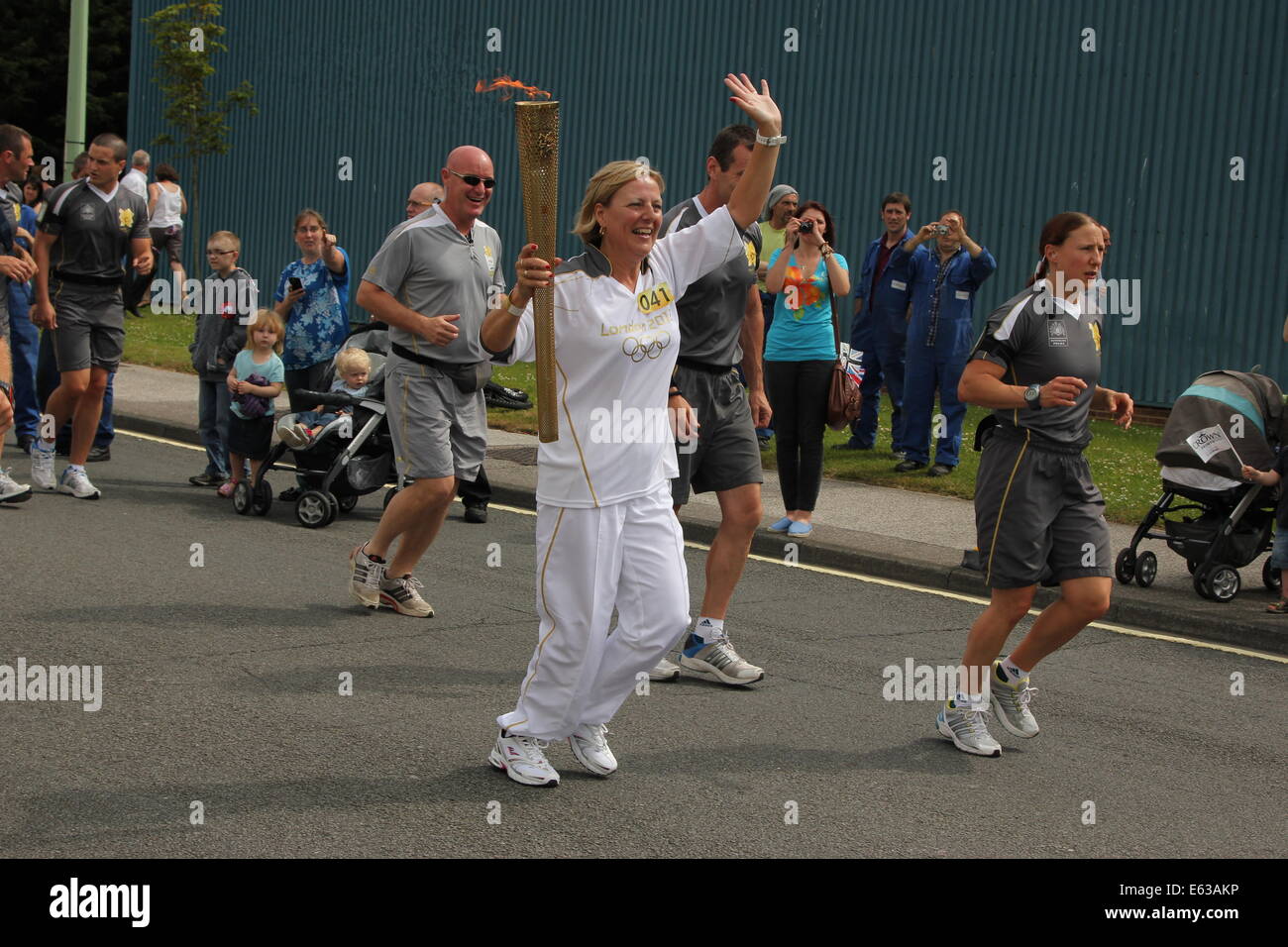 Lowestoft, Suffolk, fiamma olimpica relè, Inghilterra. Foto Stock