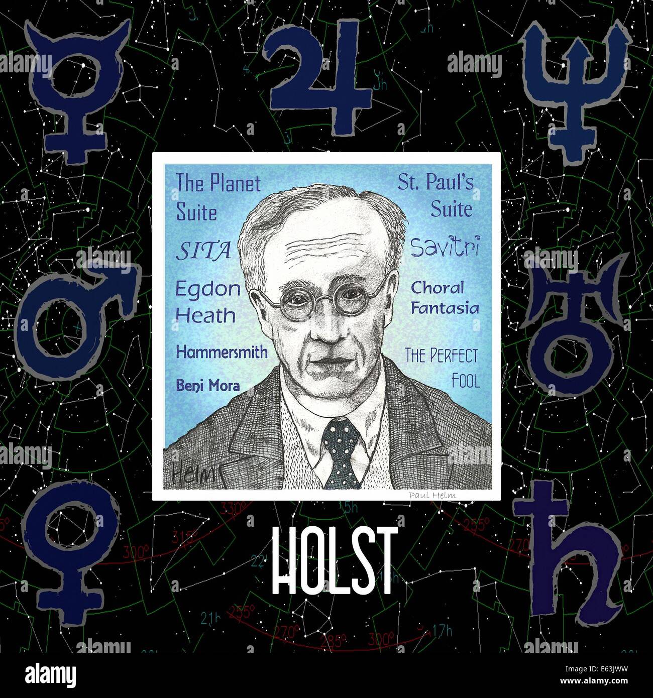 Gustav Holst , ritratto, compositore inglese, 1874 - 1934 Foto Stock