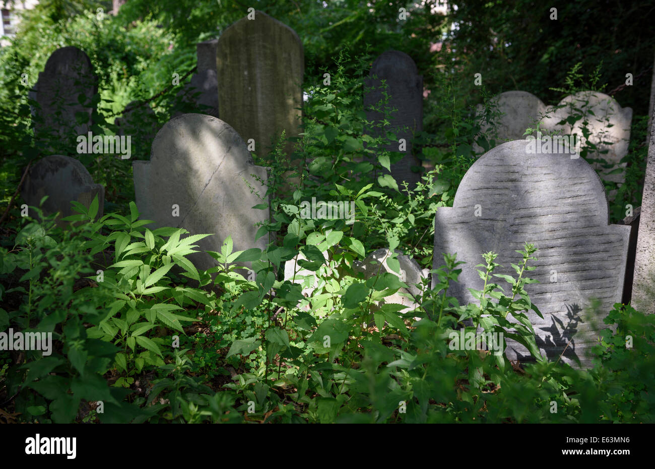 Le lapidi al Charter Street Sepoltura, noto come Olde seppellire punto un epoca coloniale cimitero, Salem Massachusetts. Foto Stock