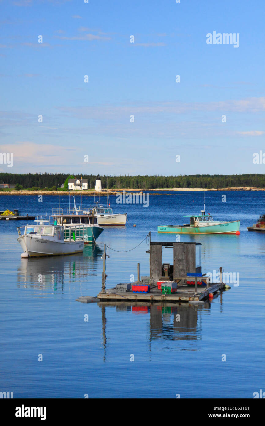 Prospettiva Harbour Point Lighthouse, prospettiva Harbour, Maine, Stati Uniti d'America Foto Stock