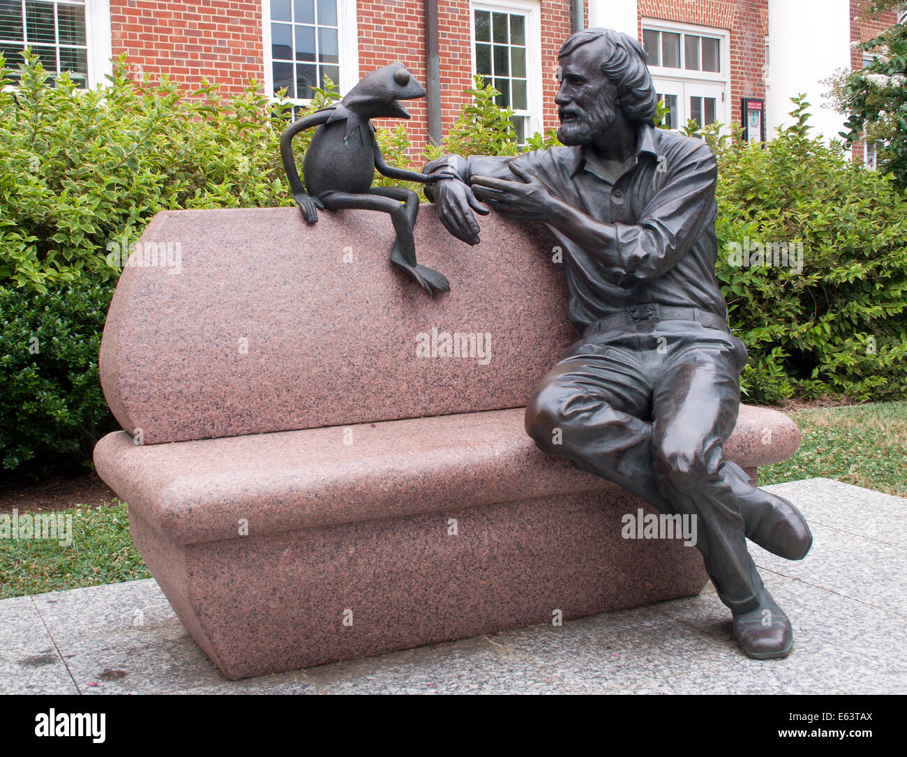 Jim Henson e Kermit la statua della rana in College Park Maryland Foto Stock
