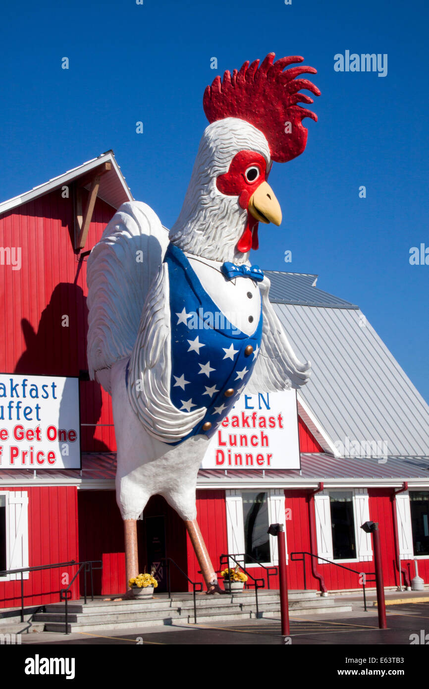 Pollo gigante al di fuori di un ristorante di Branson Missouri Foto Stock