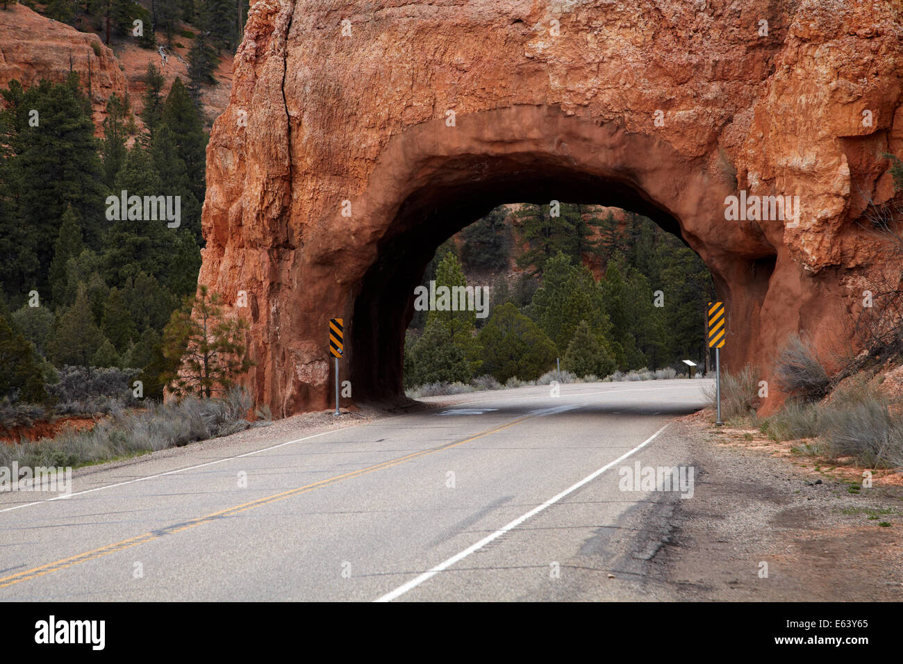 Tunnel sulla Scenic Byway 12, vicino al Red Canyon, Dixie National Forest, Utah, Stati Uniti d'America Foto Stock
